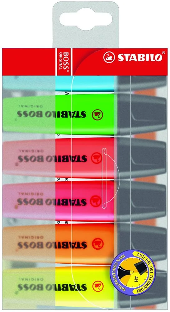 Estuche 6 Marcadores Fluorescentes Boss Trazo 2/5.