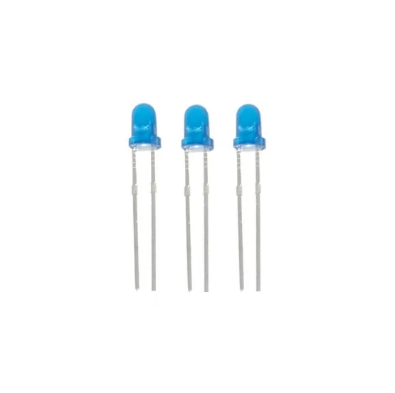 LED 3mm Azul 220-330mcd 70° Frente Convexa