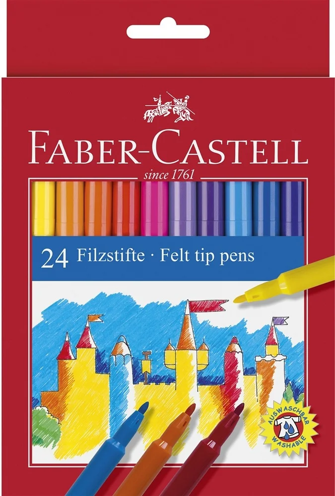 Estuche Cartón 24 Rotuladores Escolares Faber Cas.