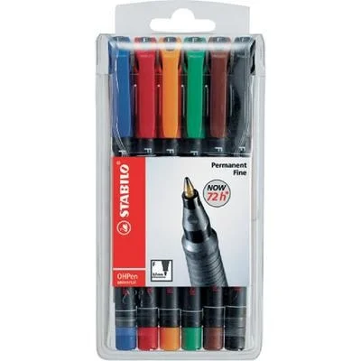 Stabilo 6 Permanent Markers Ophen Universal Case F