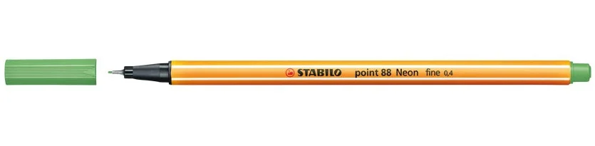 Rotulador Punta Fina Point 88 0.4mm Verde Neon St.