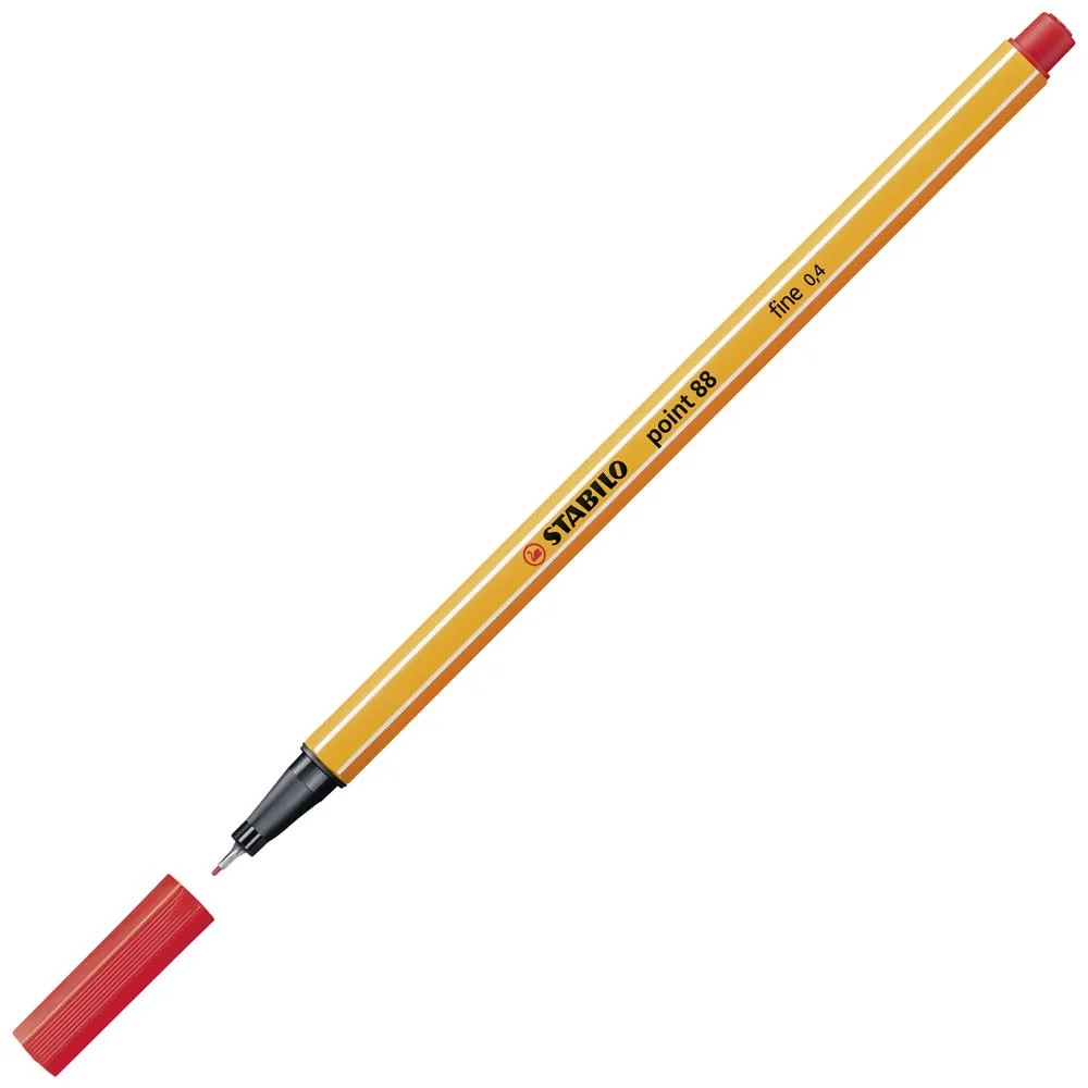 Rotulador Punta Fina Point 88 0.4mm Rojo Stabilo .