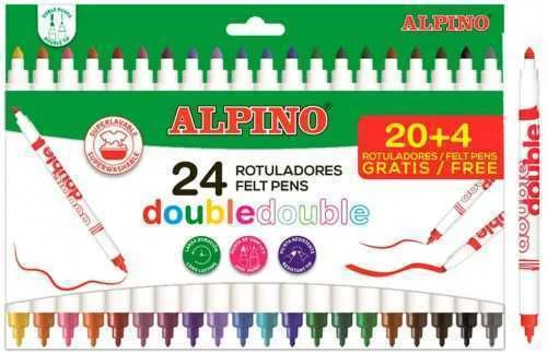 Caja 20+4 Rotuladores de Colores Doble Punta Alpino Ar002058n