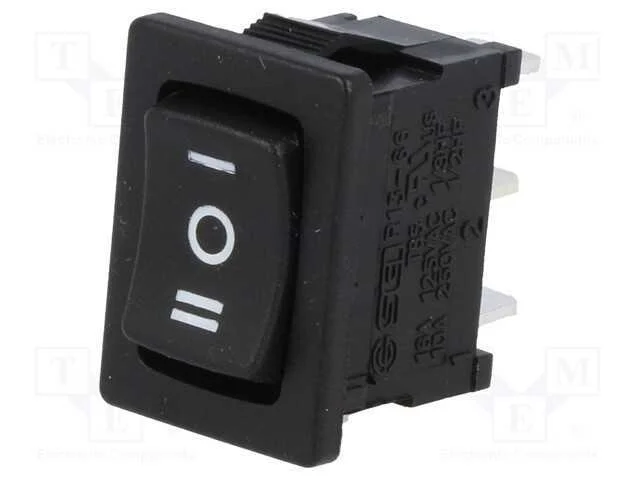 Interruptor rocker SP3T 3P (ON)-OFF-(ON) 10A 250V