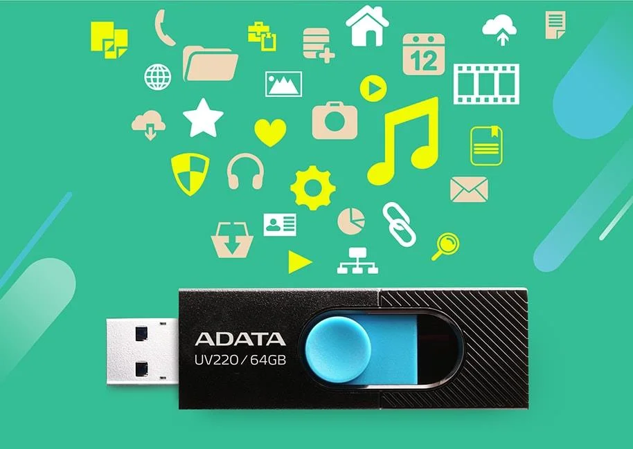 Adata Uv220 Usb Flash Drive 64 Gb Usb Type-A 2.0 Black  Blue