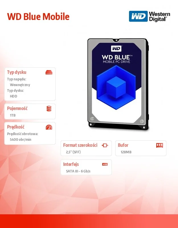 Disco Rígido Western Digital Wd10spzx 1 Tb 5400 Rpm 2,5" 1 Tb 1 Tb HDD 1 Tb SSD 2,5"