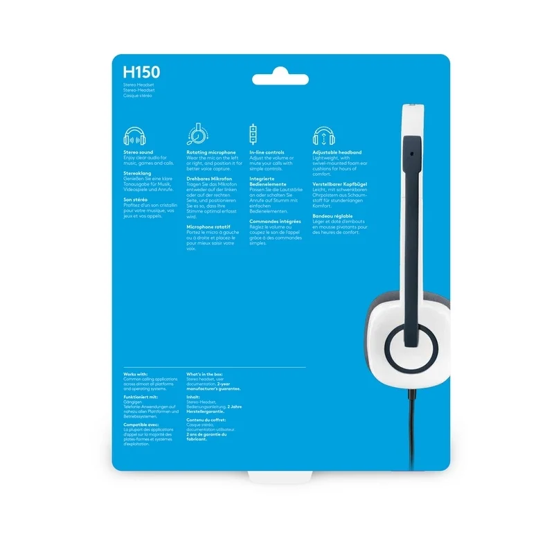 Auriculares com Microfone Logitech H150 Branco