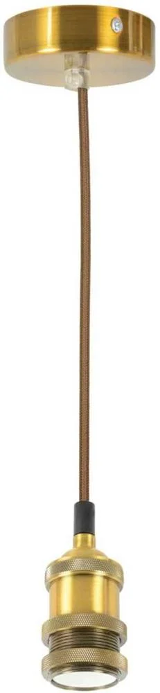 Candeeiro Pendente E27 Vintage Dourado Antigo