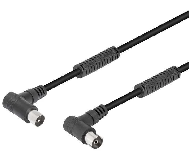 Cabo de Antena Macho para Femea 90º Preto 1.5m