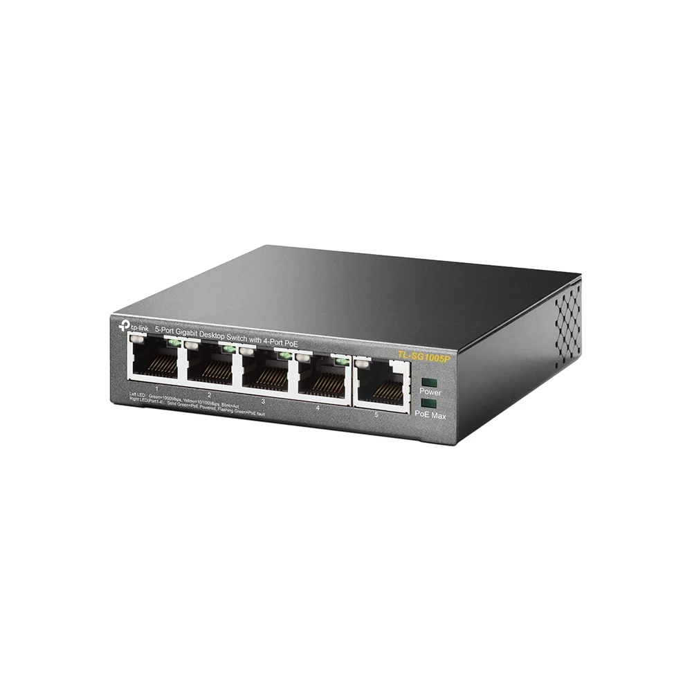 Switch de Mesa Tp-Link Sg1005p Lan Poe Cinzento