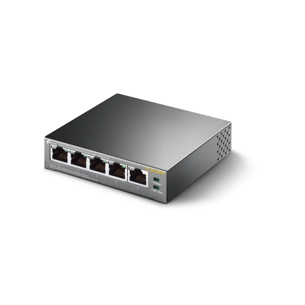 Switch de Mesa Tp-Link Sg1005p Lan Poe Cinzento