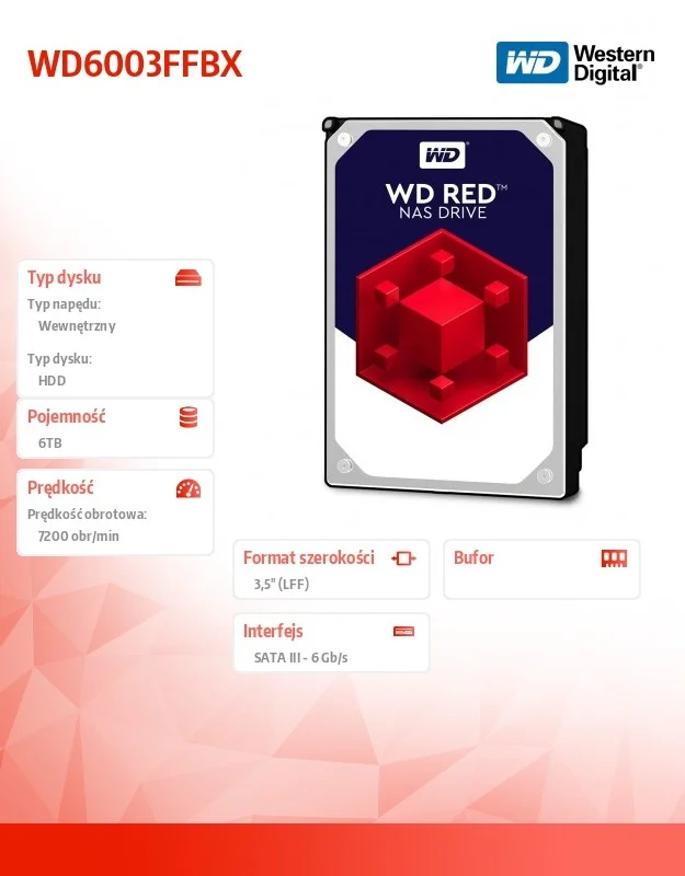 Disco Duro Western Digital Sata Red Pro 3,5"