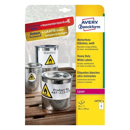 Avery L4774-8 Etiqueta Para Impressão Branco Etiq.