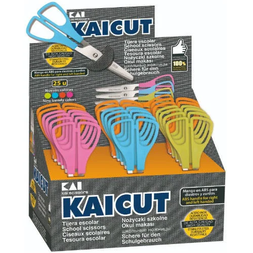 Kaicut Expositor  Tesoura Kaicut 25un 13Cm 3 Cores