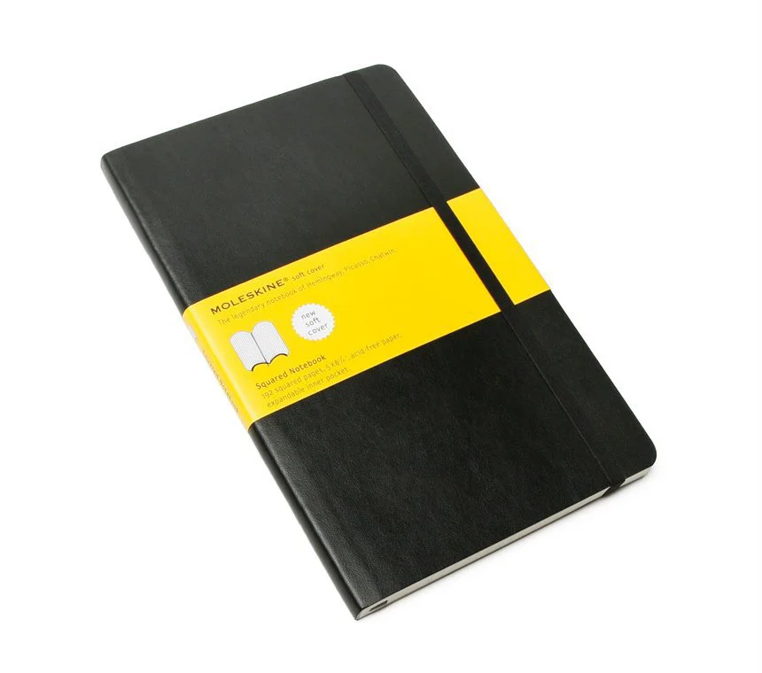 Libreta Clasica Tapa Blanda Negra L (13x21cm) Cuadriculada Moleskine Qp617