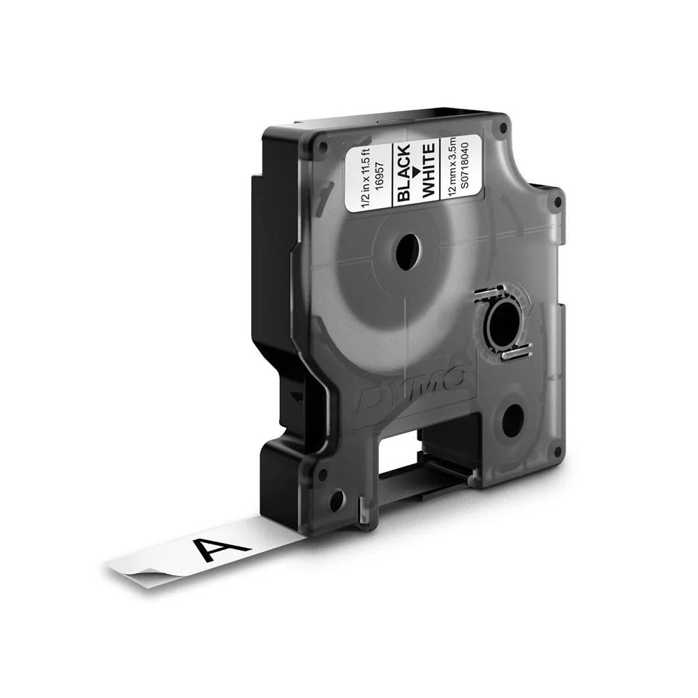 Cinta Rotuladora D1 19mmx3.5m Nylon Negro/Blanco .
