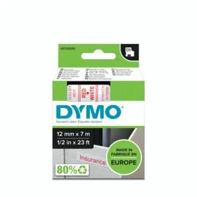 Dymo D1  Schriftband 45015  12mmx7.0m Rot    ->weiß