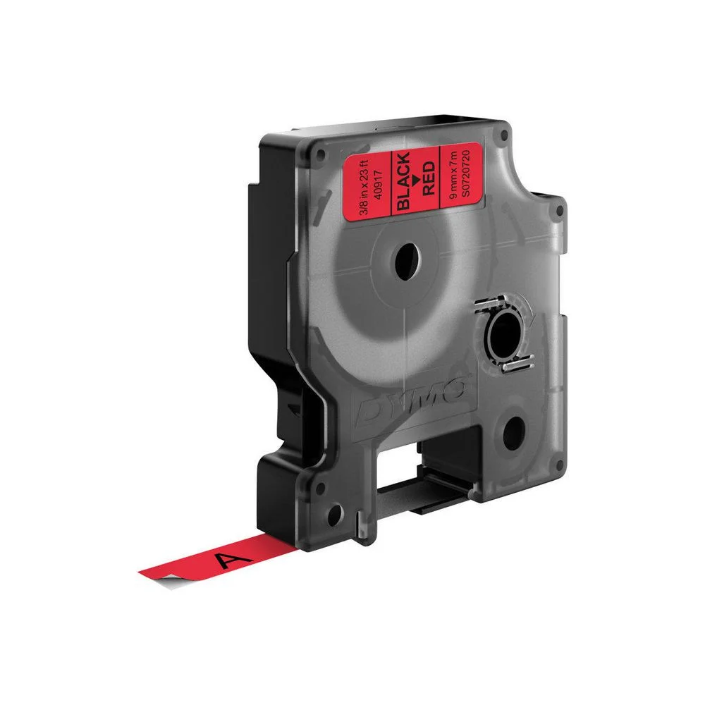 Dymo D1 Standard - Black On Red - 9mm