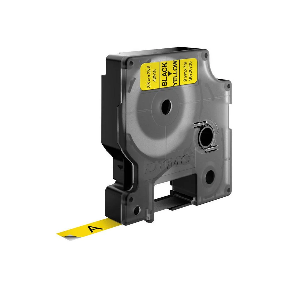 Dymo D1 Label Maker Tape 40918, Black On Yellow (9mm X 7m)