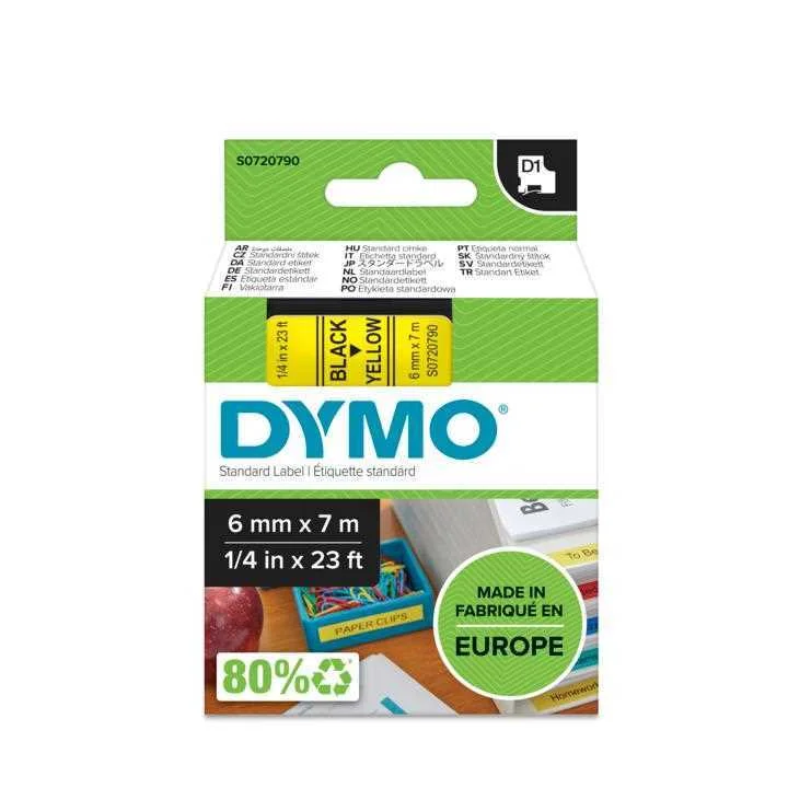 Dymo Schriftband 43618 Black Schwarz Yellow Gelb (S0720790)