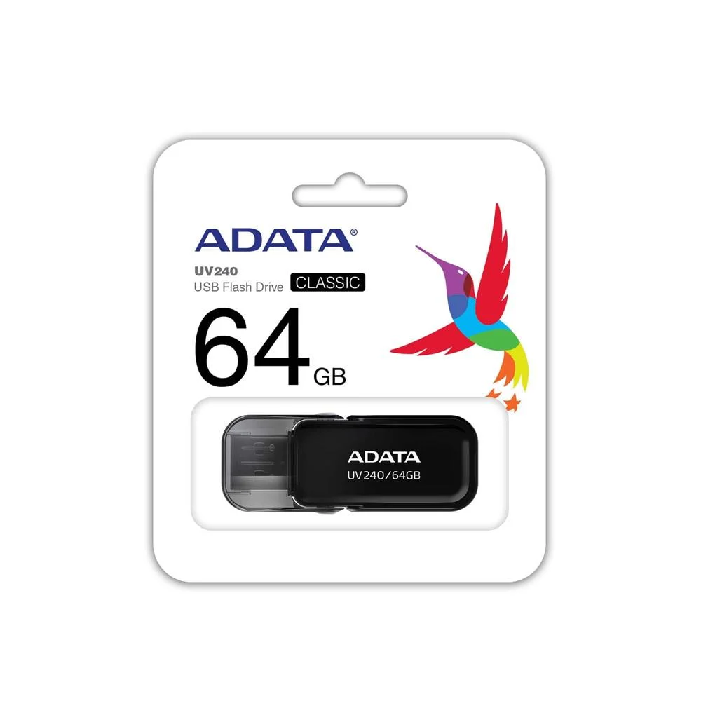 Pendrive 64gb Usb2.0 Adata Uv240 Negro