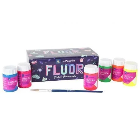 Kit de Tinta Fluorescente 6 Cores Assorted La Paj.