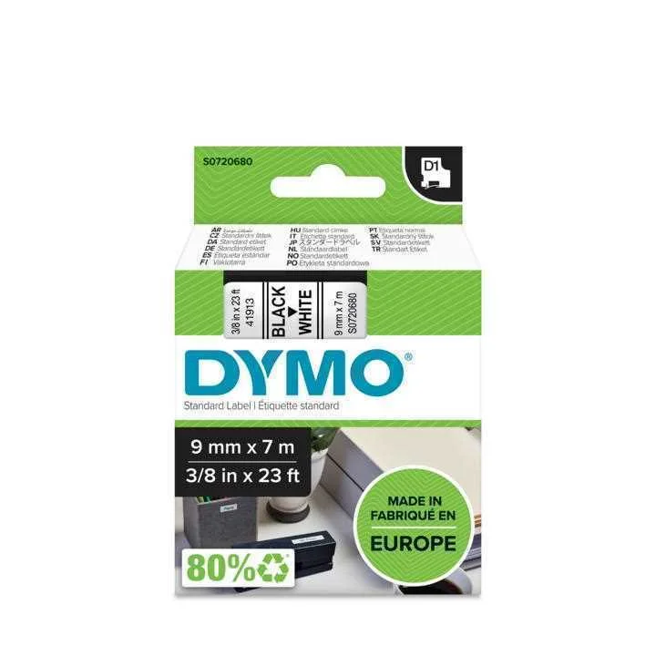 Dymo Schriftband 40913 White Black (S0720680)