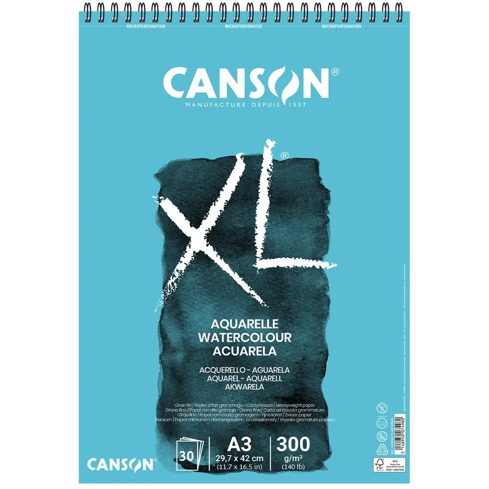 Bloc 10 Hojas Acuarela A4+ 370g Guarro Canson C20.
