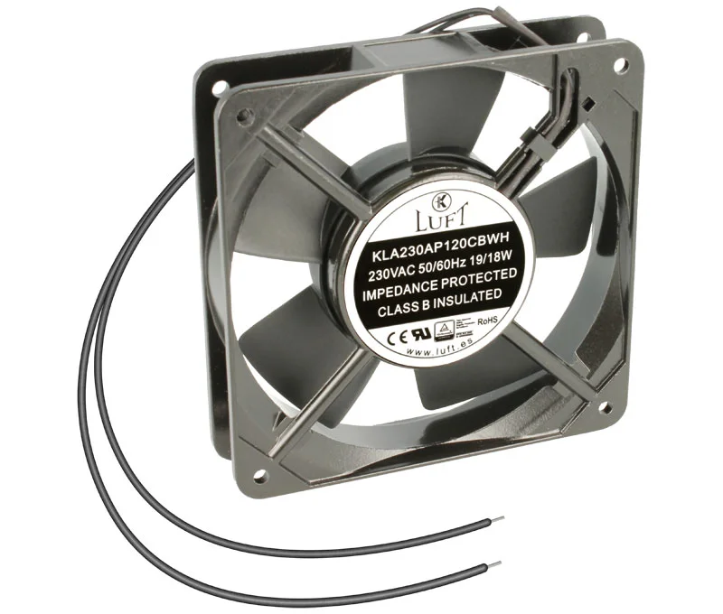 Ventilador 230Vac 120x120x25mm Rolamento Fios Met.