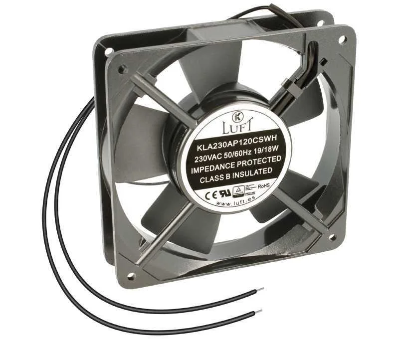 Ventilador 230vac 120x120x25mm Veio C/Fios Metal