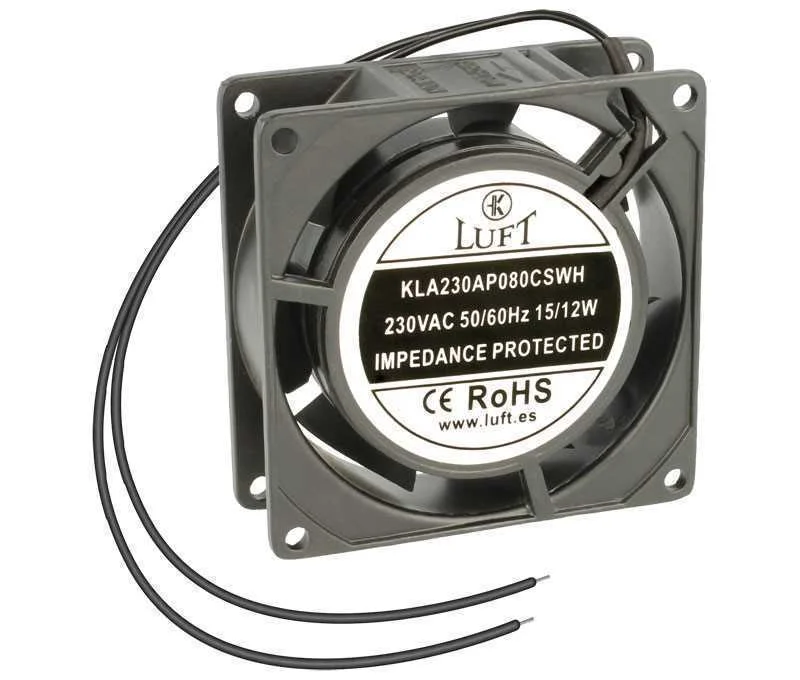 Ventilador 230Vac 80x80x25mm de Veio c/ Fios Metal