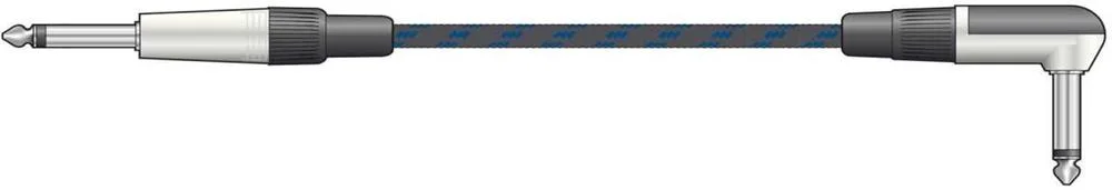 Cabo Jack 6.3mm para Jack 6.3mm 90º P/A 3m