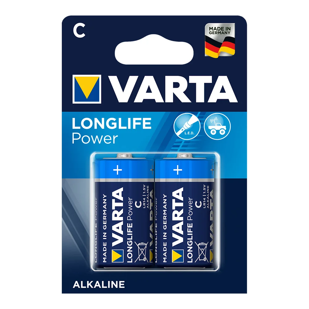 Pilha Alcalina Lr14/C 1.5v 2x Blister Longlife Power Varta