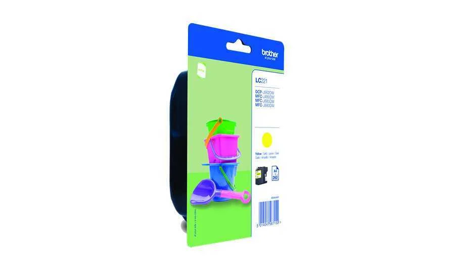 Tinteiro de Tinta Original Brother Lc-221ybp Amarelo 