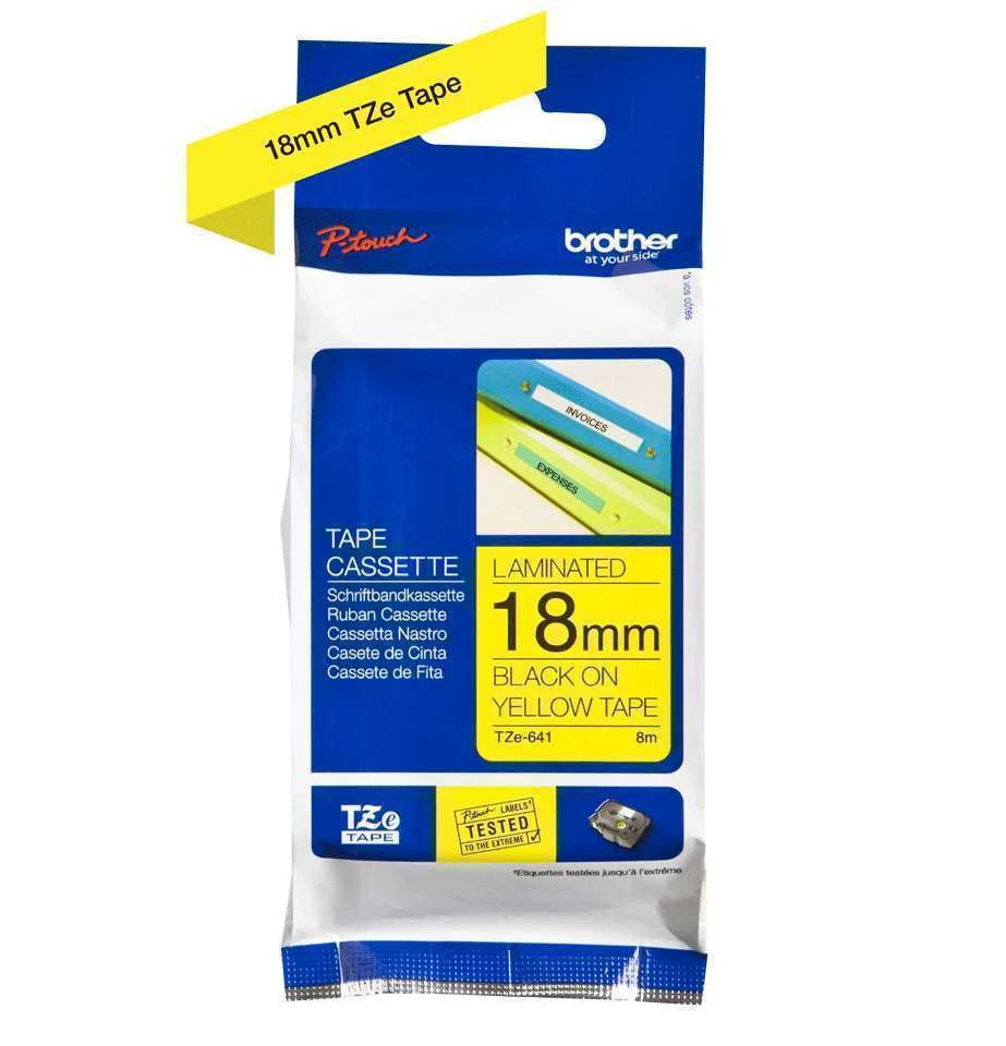 Brother Fita 18mm Amarelo/Preto