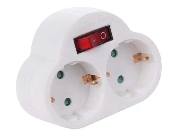 Adaptador com Interruptor On/Off - 2 Tomadas
