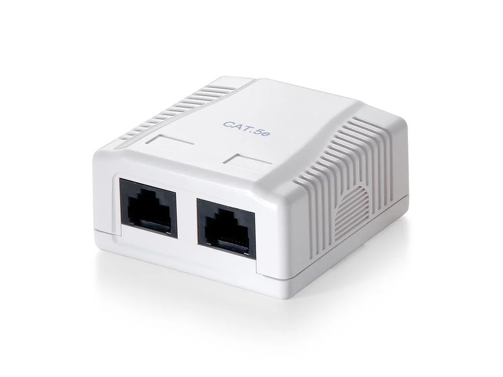 Equip Aufputzdose Cat5e 2xrj45 Utp Premium Ral 9010 Reinweiß Polybeutel