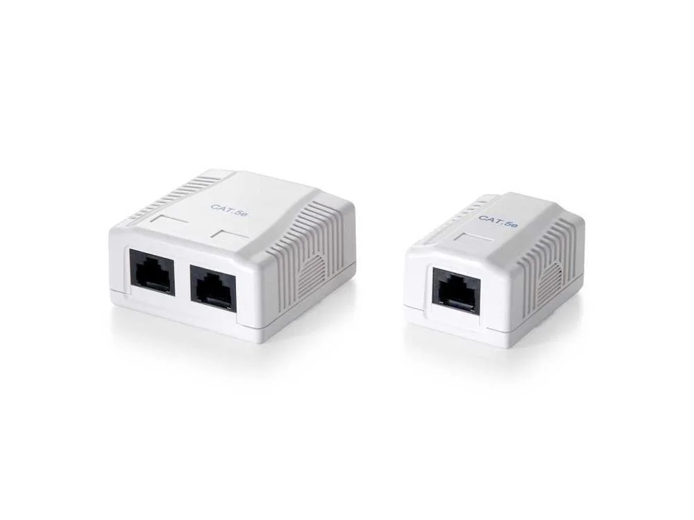 Equip Aufputzdose Cat5e 2xrj45 Utp Premium Ral 9010 Reinweiß Polybeutel