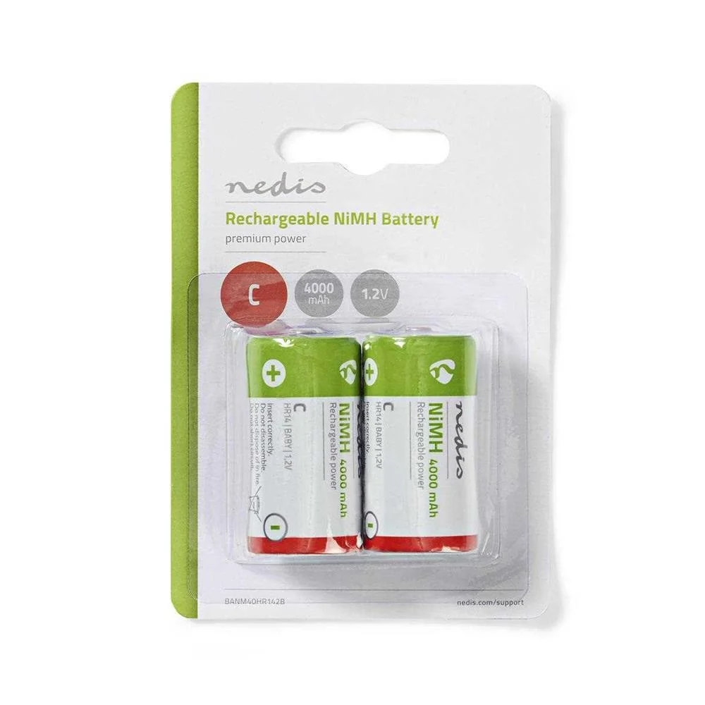 Pilha Recarregável C 1 2V 4000mAh 2 uni.