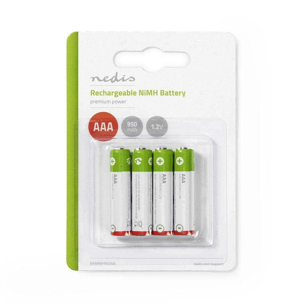 Pilha Recarregável Aaa 1 2v 950mah 4 Uni.