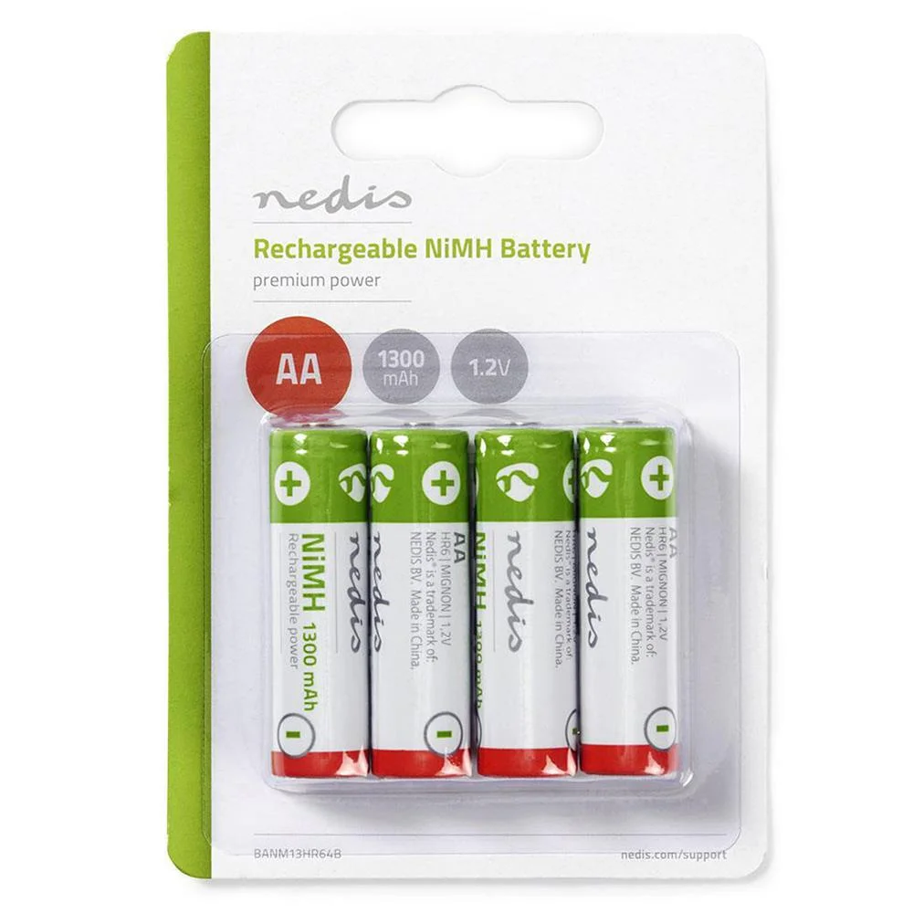 Bateria Recargable AA 1 2v 1300mah 4 Uni.