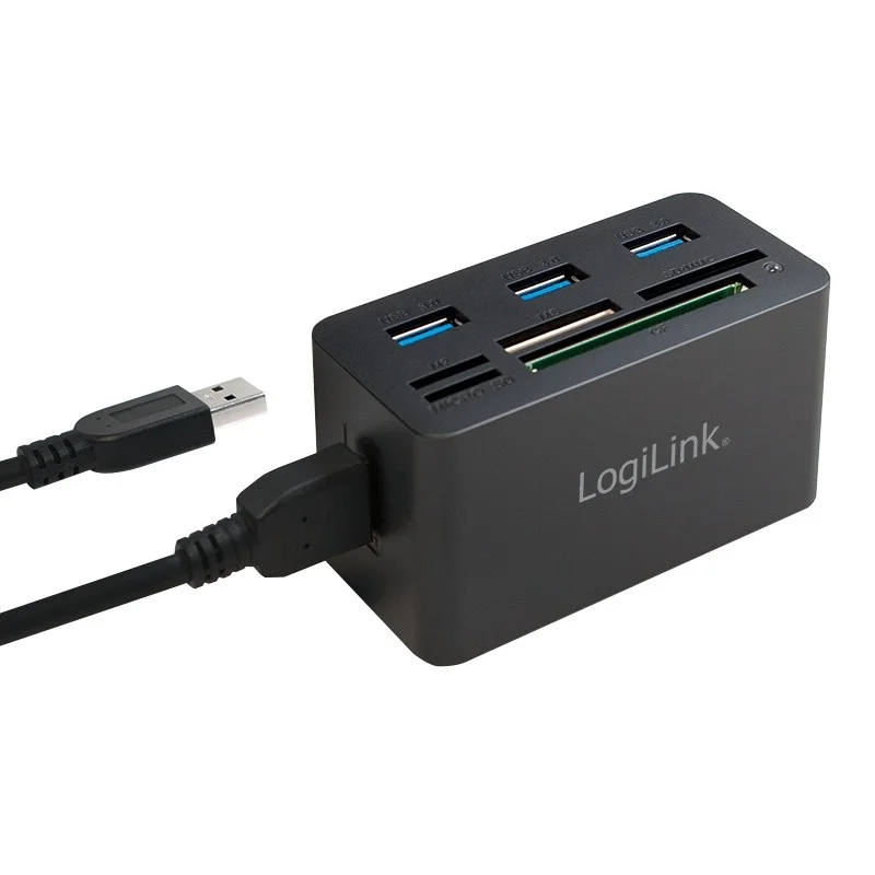 Logilink Card Reader Extern Mit 3xusb 3.0 Hub Aio Cardreader