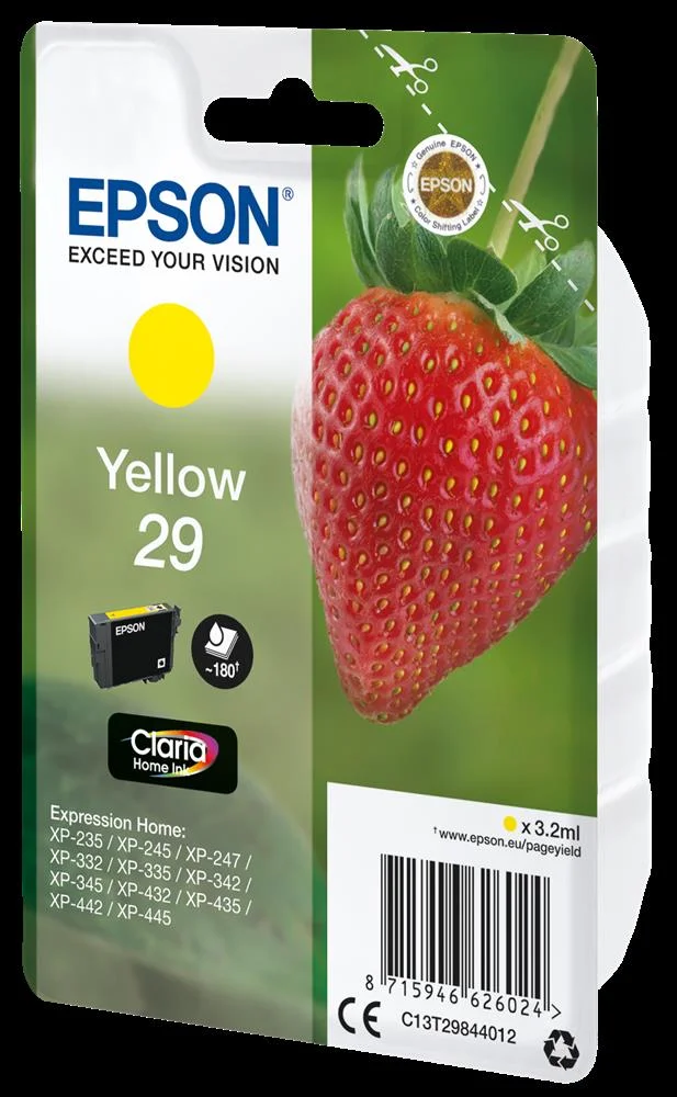 Epson Ink Cart. C13t29844012 F?r Expression Home Xp-235/ 332/335/432/435 Yellow