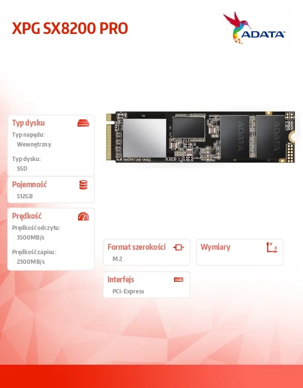 Disco Rigido Adata Xpg Sx8200 Pro M.2 512 Gb Ssd