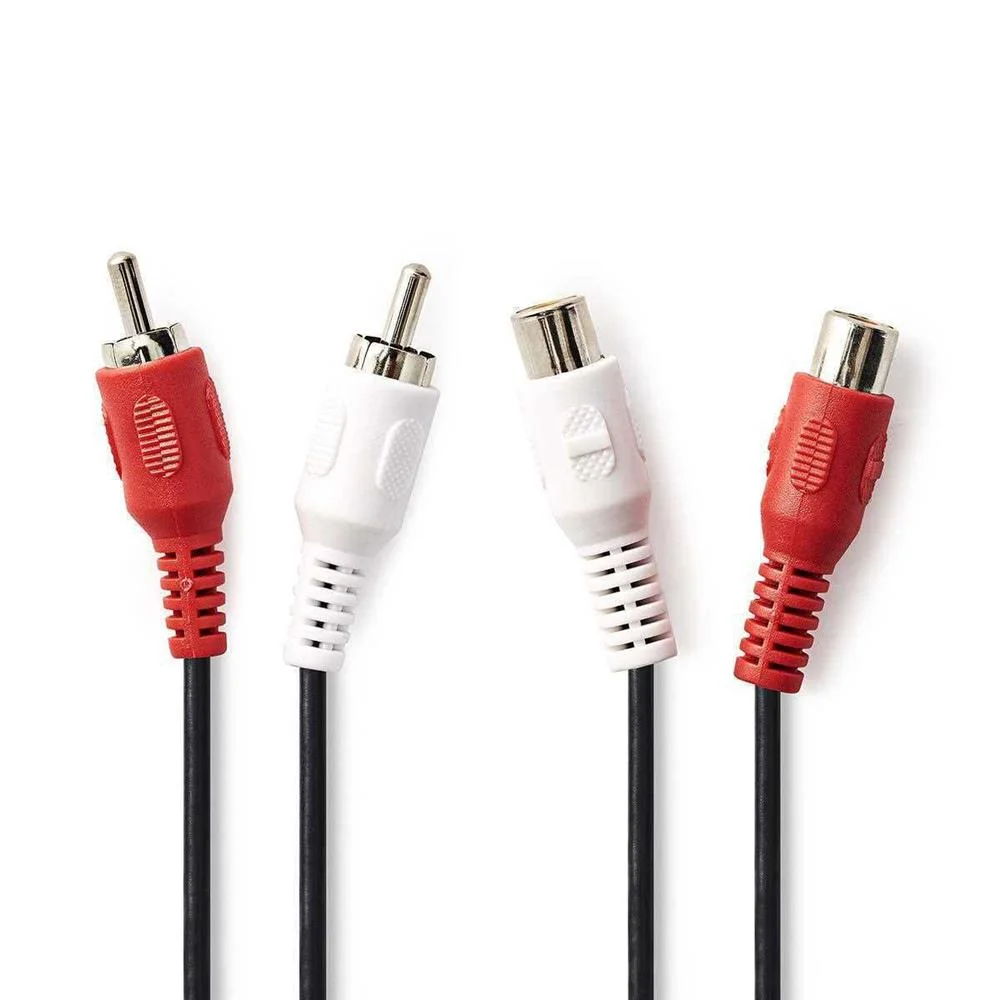 Cabo 2x Rca Macho para 2x Rca Femea 2m