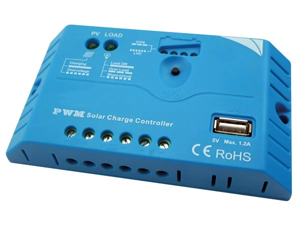 Controlador de Carga Solar Pwm com Saída Usb - 10 a - 12/24 Vdc