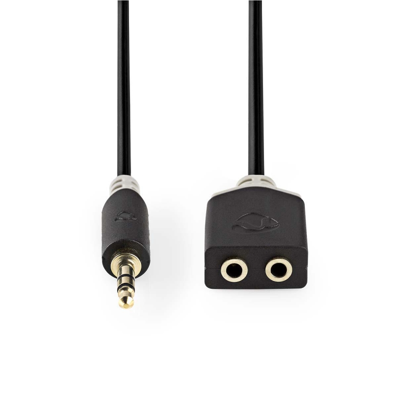 Cable Audio Est&eacute;reo 3,5 Mm Macho-2x3,5 Hembra 0,2m