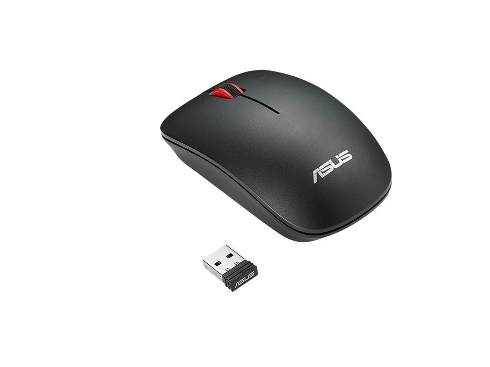 Rato Asus Rf Wireless Ótico 1600dpi - Verm/preto