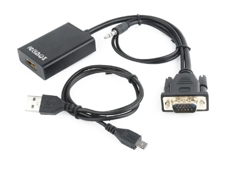 Cabo Adaptador Gembird Vga P/ Hdmi 0.15m Preto