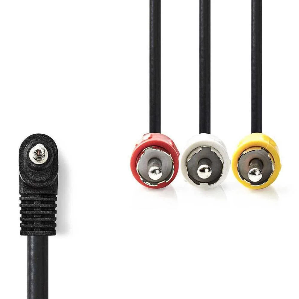 Cabo Jack 3.5mm Macho para 3x RCA Macho Preto 1m